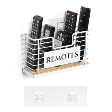 Imagem de GIGIFTREE Suporte de controle remoto, suporte de parede para controle remoto de TV com 5 compartimentos, suporte universal para controle remoto – design de tamanho grande para parede, mesa, sala de