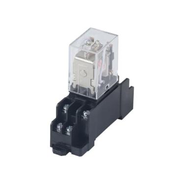 Imagem de MY2 DPDT MY2NJ Power Relay Coil Relay Relais DC 12v/24v AC 110v 220v Relay Switch With Socket Base 1Pcs(12V VDC)