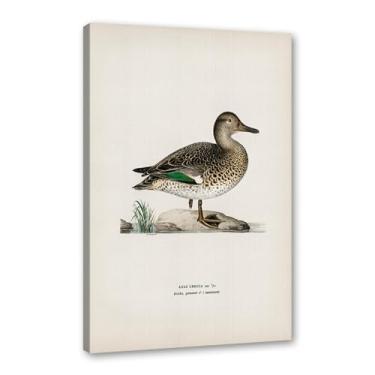 Imagem de Pôster de arte de parede vintage com estampa de pato rústica, pássaros, lago, natureza, retrô, pintura, quadros, decoração de quarto de fazenda (SKU3,8 x 30,5 cm = (20 x 30 cm), emoldurado (tela