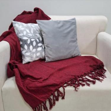 Imagem de Manta Para Sofá 100% Algodão 2,40x1,80mts Acabamento Premium (Vermelho Mesclado)