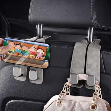 Imagem de Gancho de bolsa para carro, armazenamento moderno durável no banco traseiro para bolsas, bolsas e jaquetas, utilitário de fácil instalação para economia de espaço, gancho de encosto de cabeça para
