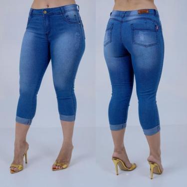 Imagem de  Calça Capri Femiina Jeans Colada Adulto Casual - Karha Jeans, Azul cl