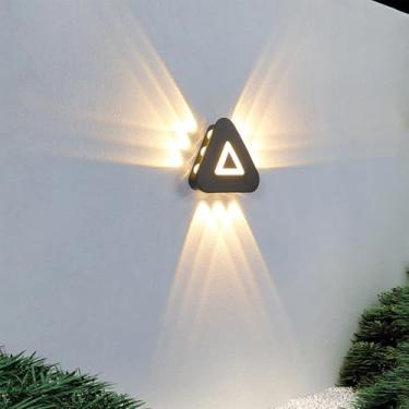 Imagem de GZZBMY LED Outdoor Arandela IP65 Impermeável Alumínio Iluminação de Parede Moderna Minimalista Arandelas Interior/Exterior para Terraço Varanda Corredor Escada Entrada (Luz Quente Preta, 9x)