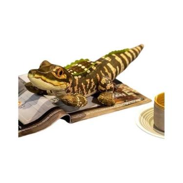 Imagem de Brinquedo De Pelúcia Realista De Jacaré De 50/70cm, Boneco De Crocodil