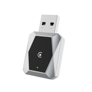 Imagem de Adaptador CarPlay e Android Auto Sem Fio 2 em 1, USB/Type-C Plug & Play, Compatível com iOS (iPhone) e Android, Converte CarPlay com Fio em Wireless, Mini Dongle Automotivo (Branco, 4183S)