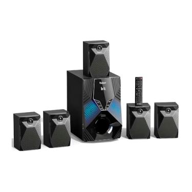 Imagem de Sistema de Home Theater Bobtot B79 5.1 Canais com Subwoofer de 8 Polegadas, 1000W de Potência, Bluetooth 5.3, Entradas HDMI ARC, Óptica, USB e Função Karaokê, Som Surround para Smart TV e Games