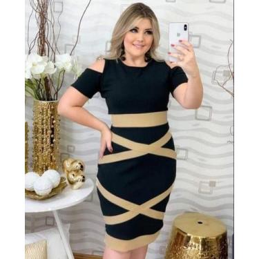 Imagem de Vestido Midi Plus Size X Moda Feminina Evangélica - MISS FLOWER, Preto