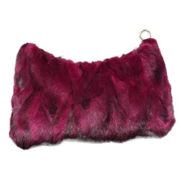 Imagem de AMSOH Bolsa de ombro de pele de vison real, bolsas e bolsas femininas de luxo bolsas transversais de pele de alta qualidade para mulheres bolsa de mão, Cc, One Size