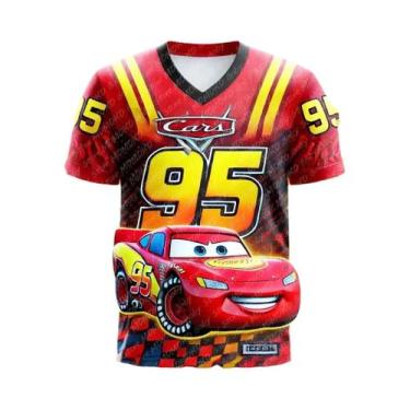Imagem de Camiseta De Futebol McQueen Da Disney Para Crianças, T-Shirt Casual De