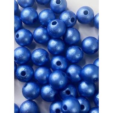 Imagem de Pérola / Azul Royal 8mm -Aprox. 420 peças - 100g - La Mode Arte e Cria