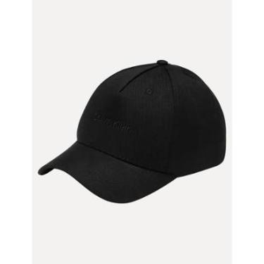 Imagem de Boné Calvin Klein Masculino 5 Gomos Logo Bordado Preto-Masculino