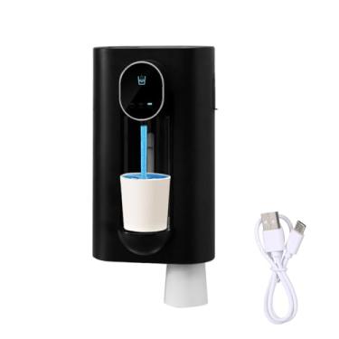 Imagem de Dispenser de Enxaguante Bucal Elétrico Sem Toque com Sensor Automático 2 Copo Magnético 3 Níveis Dispensação Ajustáveis Recarregável Montado na Parede