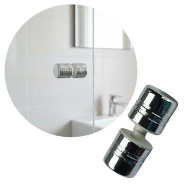 Imagem de Puxador Duplo Aluminio Frisado 7/8 Box Porta Vidro Temperado American 