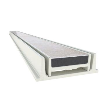 Imagem de Grelha Oculta Piscina Piso Rebaixo Invisível Bege 100x8cm