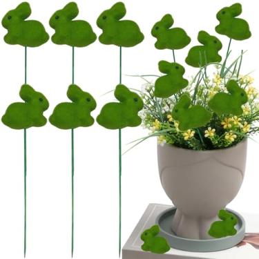 Imagem de 6 palhetas de espuma de coelhinho da Páscoa, palitos de ovo de coelho fofo, decorativos, minihastes de coelho, decoração de mesa para vaso de primavera, buquês, arranjo floral, casa de fazenda