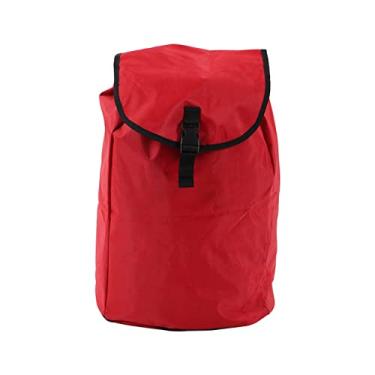 Imagem de Sacola com alça para carrinho, sacola de compras dobrável, sacola de compras reutilizável, à prova d'água, durável, grande capacidade para supermercado, viagem em casa, vermelho