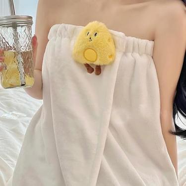 Imagem de Roupão feminino para toalha de banho, toalha de envoltório macio altamente absorvente, comprimento total para pós-banho, spa, viagem, piscina, academia, branco