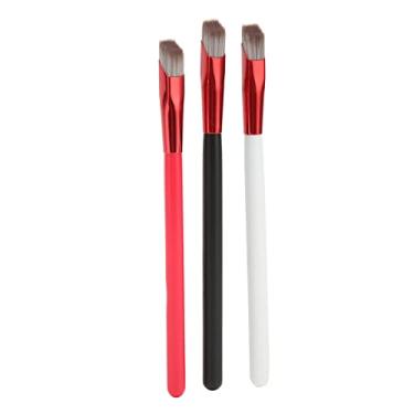 Imagem de Ainoli 3 PCS Brow Concealer Contour Brush Cabelo Cinza Vermelho Branco Preto Punho Angular Fino Macio Conjunto de Pincel de Sobrancelha