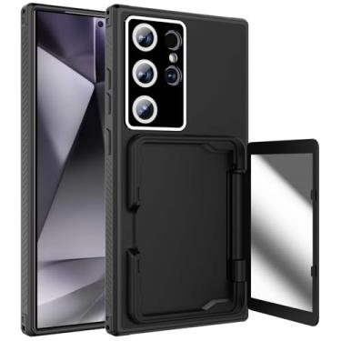 Imagem de CYPOSLDN Capa para Samsung Galaxy S25/S25 Plus/S25 Ultra, capa de telefone espelhada de cartão integrada à prova de choque, capa simples, S25, preta