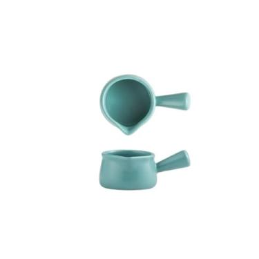 Imagem de Utensílio de café pequeno para cozinha, copo de leite, com alça de cerâmica para molho doméstico, molho de molho (verde)