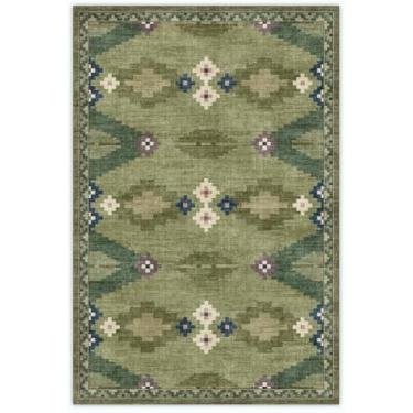 Imagem de GarveeHome Tapete lavável de meados do século para sala de estar, bege 10 x 15 cm