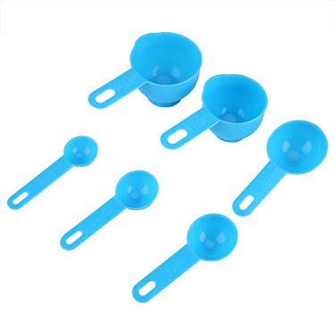 Imagem de Conjunto de 7 Peças Xícaras e Colheres Medição Plásticas para Medir Chá Café Utensílios Cozinha Feitos PP Fabricação Não Profissional Auxiliar do Coti