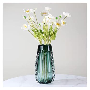 Imagem de Moderno, simples, moderno, colorido, esmalte, verde, vaso de amostra, decoração de varanda, armário de TV, arranjo de flores, hidropônica, peças centrais de flores de alta qualidade (grande)