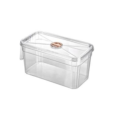 Imagem de Tanque de peixes de acrílico transparente retangular moderno com tampa decoração de casa transparente pequeno aquário organizador de banheiro exibição de mesa