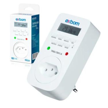 Imagem de Temporizador Digital Tomada Timer Lcd 8 Programas Bivolt 10a