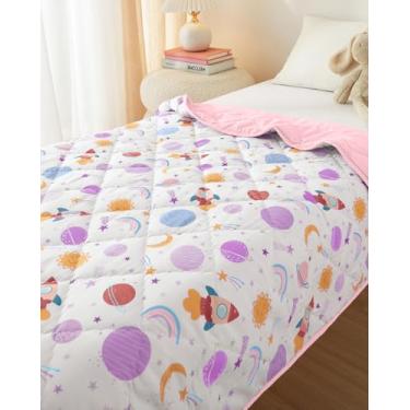Imagem de Edredom infantil Space Girl - Edredom infantil alternativo - Cobertor de colcha leve e quente para bebê - macio e respirável - Berço e carrinho de bebê para todas as estações - Lavável na máquina - 99