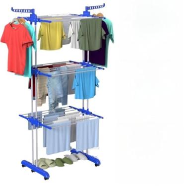 Imagem de Varal De Chão Roupa Calcinha Grade 3 Andares Dobrável Portátil