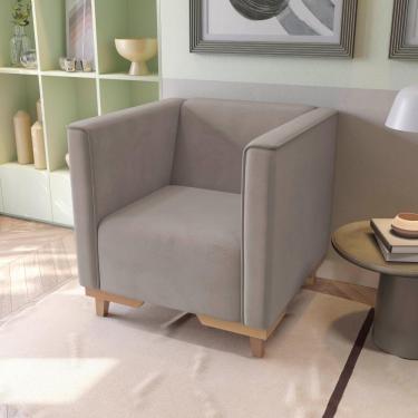 Imagem de Poltrona Ravena Kappesberg Veludo Cinza