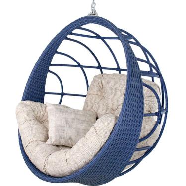 Imagem de Balanço Ninho Suspenso Hungria Azul Dark E Fundo Palha