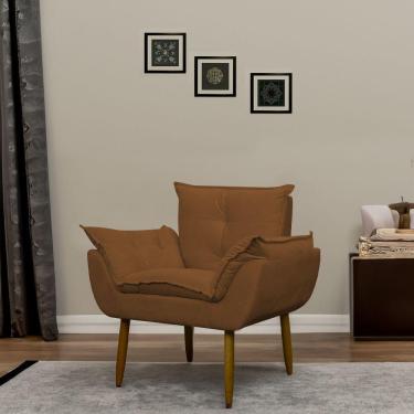 Imagem de Poltrona Decorativa Para Sala E Quarto Opala Suede Herrero Cor:cobre