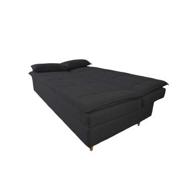 Imagem de Sofá Cama 3 Lugares 197cm Soho Suede Preto Herrero Decor Preto