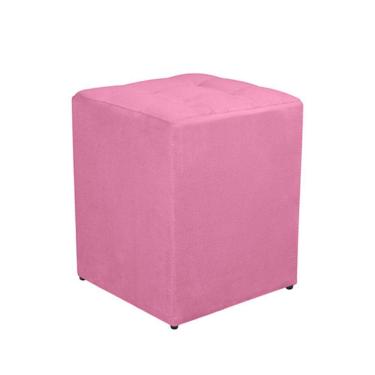 Imagem de Puff Quadrado Decorativo Suede Rose