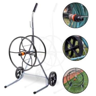 Imagem de Carrinho Enrolador para Mangueira 30 Metros 1 2 com Rodas Engate Rápid