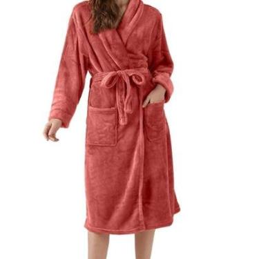 Imagem de Roupão Kimono Felpudo Unisex Microfibra Macio Pós Banho-Feminino