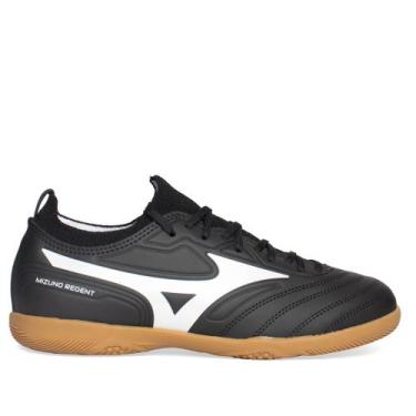 Imagem de Chuteira Futsal Mizuno Juvenil Regent Preto/Branco, Preto, Branco, 35