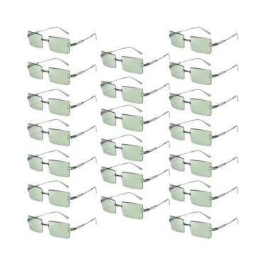 Imagem de Óculos De Sol Retangulares Sem Armação Com Lentes Gradientes Oceânicas