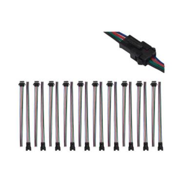 Imagem de Cabo Conector De Extensão Para Fita De LED SM2P 3P 4P 5P 6 Pinos Macho
