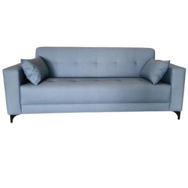 Imagem de Sofá Gianni Tecido Acquablock Impermeável Pé Aço Preto Medida 180cm - 