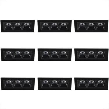 Imagem de Kit 9 Micro Spot Led Triplo Downlight Embutido 3000K Bet58 - Acienda