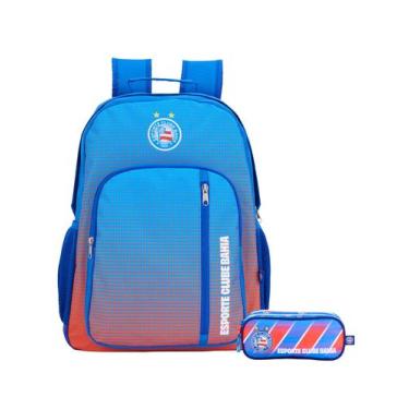 Imagem de Kit Escolar Bahia Time Mochila Costas + Estojo Duplo - Xeryus
