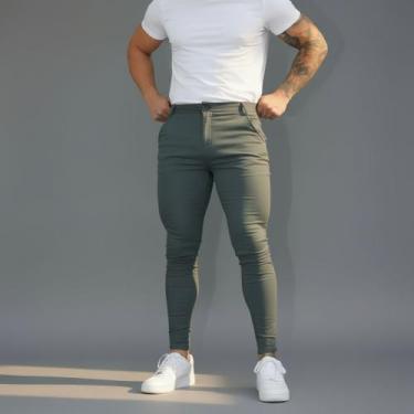 Imagem de Calça Social Masculina Bengaline Com Elastano Slim Premium - Volgue, C