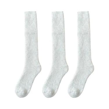 Imagem de Meias Masculinas De Inverno, Grossas E Quentes, De Lã Merino, Até O Jo