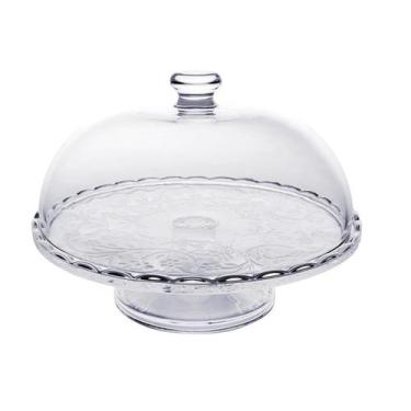 Imagem de Porta Bolo com Cúpula de Vidro 29cm Hauskraft  Centro de Mesa com Pé J