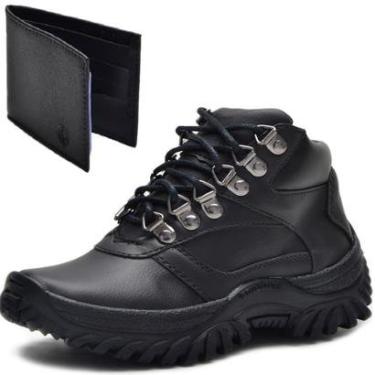 Imagem de Kit Coturno Adventure Cano Médio Infantil Solado Borracha e Carteira-Masculino