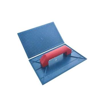 Imagem de Desempenadeira Plástica Frisada Azul 18x30cm Massa Fina e Grossa - Sen