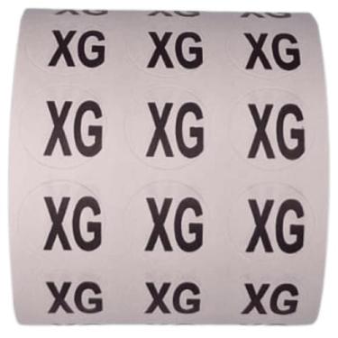 Imagem de Etiqueta Adesiva Tamanho XG 1,3 cm Rolo C/1000 P/ Identificação Roupas